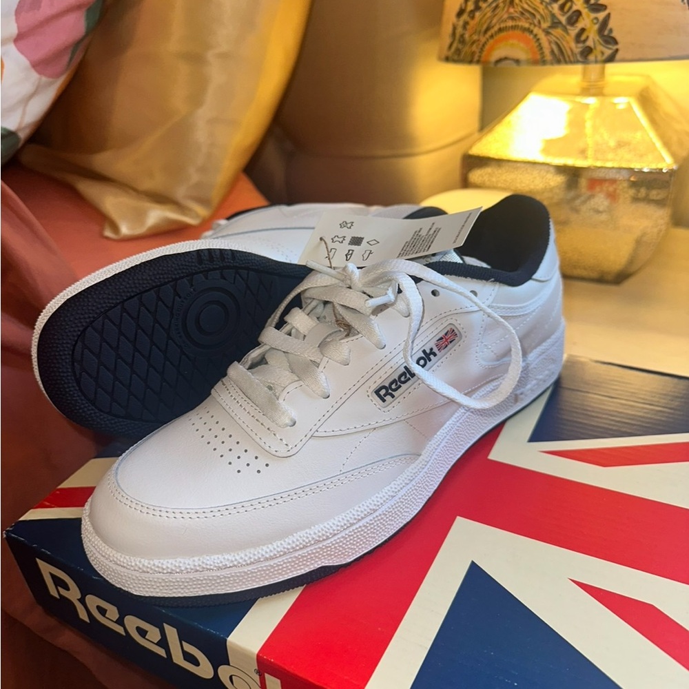 Reebok Men's White and Black Sneakers